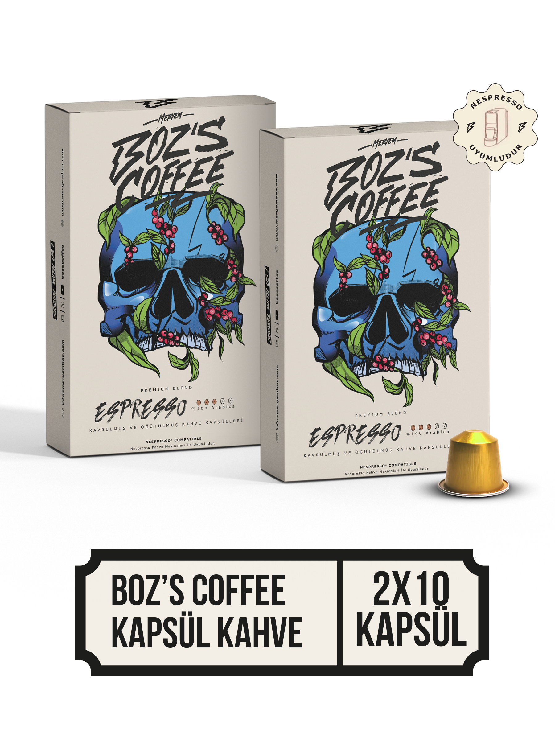 Premium Blend Nespresso Uyumlu Kapsül Kahve - 2'li Paket 20 Adet Kapsül