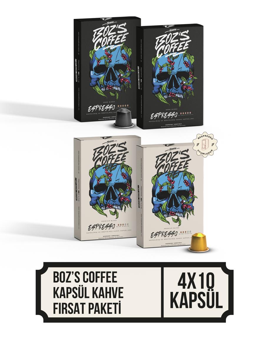 Kapsül Kahve 4'lü Fırsat Paketi Nespresso Uyumlu 40 Kapsül